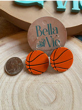 Load image into Gallery viewer, Basketball Earrings🏀🏀-3d printed - custom colors available
