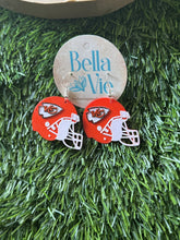 Load image into Gallery viewer, Kansas City Chiefs Hemet Earrings- 3D printed
