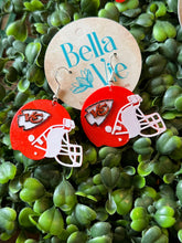 Load image into Gallery viewer, Kansas City Chiefs Hemet Earrings- 3D printed
