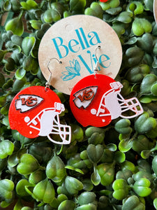 Kansas City Chiefs Hemet Earrings- 3D printed