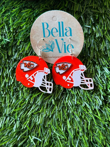 Kansas City Chiefs Hemet Earrings- 3D printed