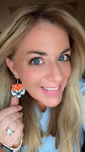 Load image into Gallery viewer, Cincinnati Bengals Tiger earrings- handmade by me 3-D printed 2 color options
