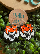 Load image into Gallery viewer, Cincinnati Bengals Tiger earrings- handmade by me 3-D printed 2 color options
