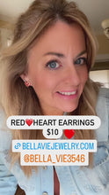 Load and play video in Gallery viewer, Heart stud earrings with gold accent
