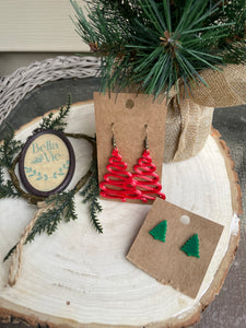 Christmas tree stud earrings