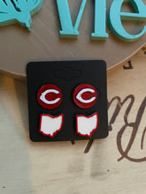 Load image into Gallery viewer, Cincinnati Reds stud set- Ohio white
