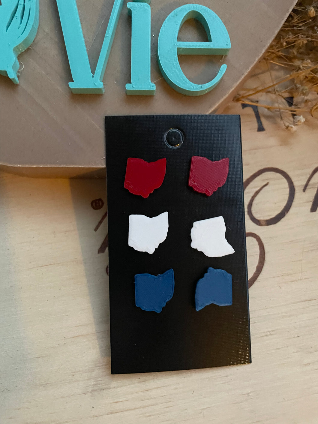 Red, White and Blue stud earring Set